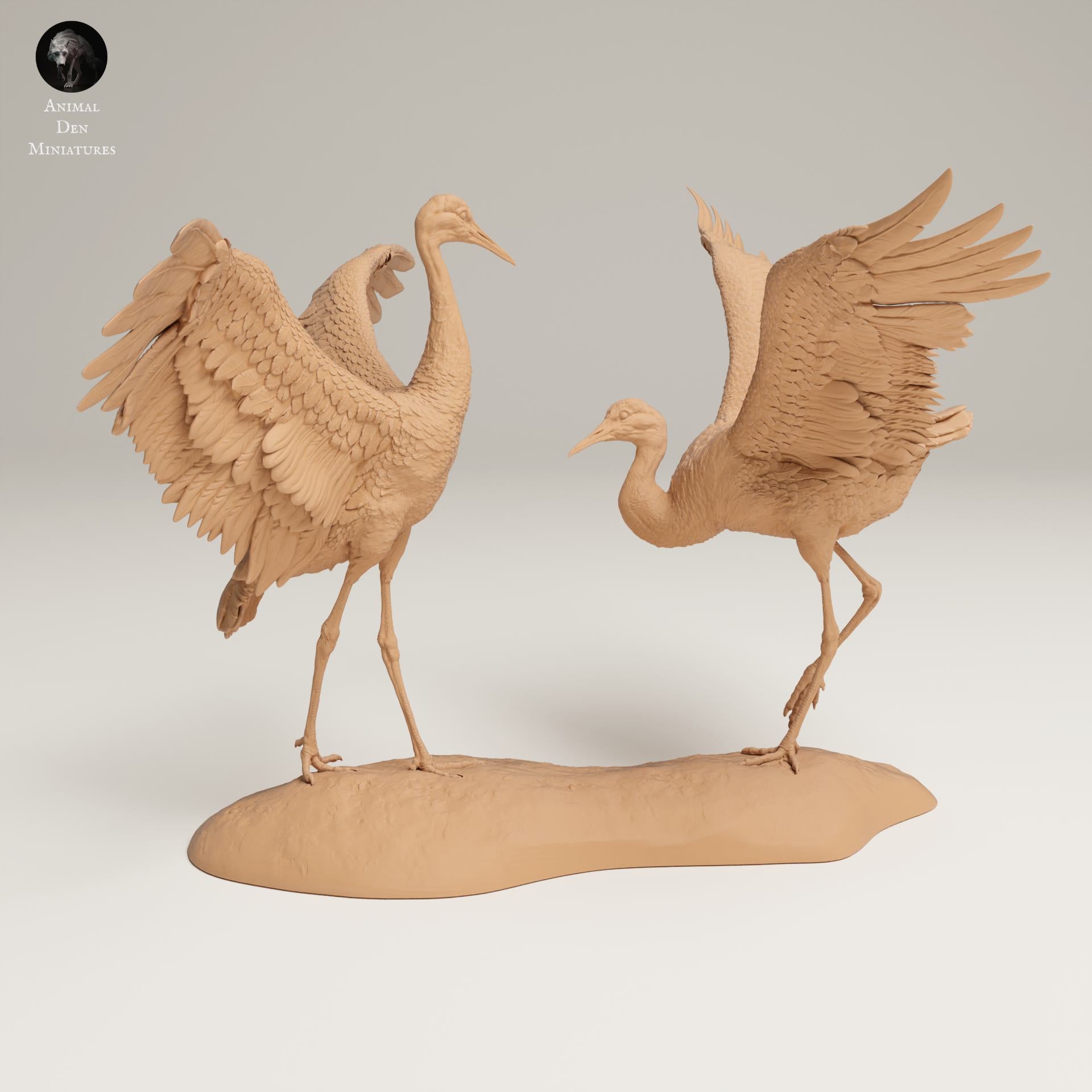 Photo de produit Figurine animale diorama, modélisme : 0 : Figurine d'animal sauvage : Grues du Canada dansantes – Grandes grues de sable (Ref 25_06_10)