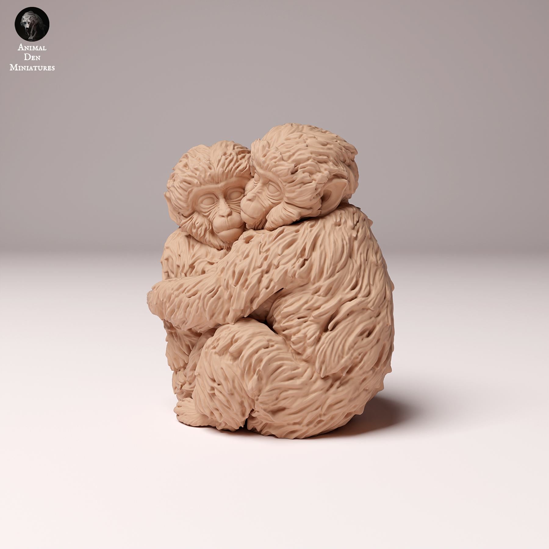 Photo de produit Figurine animale Diorama, modélisme : 0 : Figurine de faune : Bébés macaques japonais – Étreinte (Réf 24_10_06)