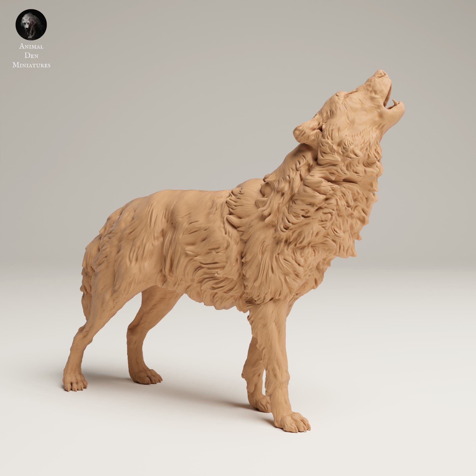 Photo de produit Figurine animale Diorama, modélisme : 0 : Figurine d'animal sauvage : loup gris hurlant (Ref 25_06_07)