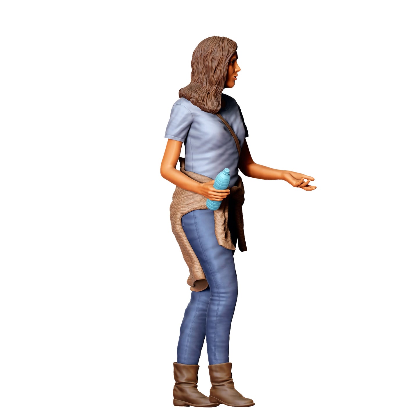 Diorama Modellbau Produktfoto 0: Frau mit Wasserflasche – Figur in sportlicher Freizeitkleidung und Tasche (Ref. Nr. 421)