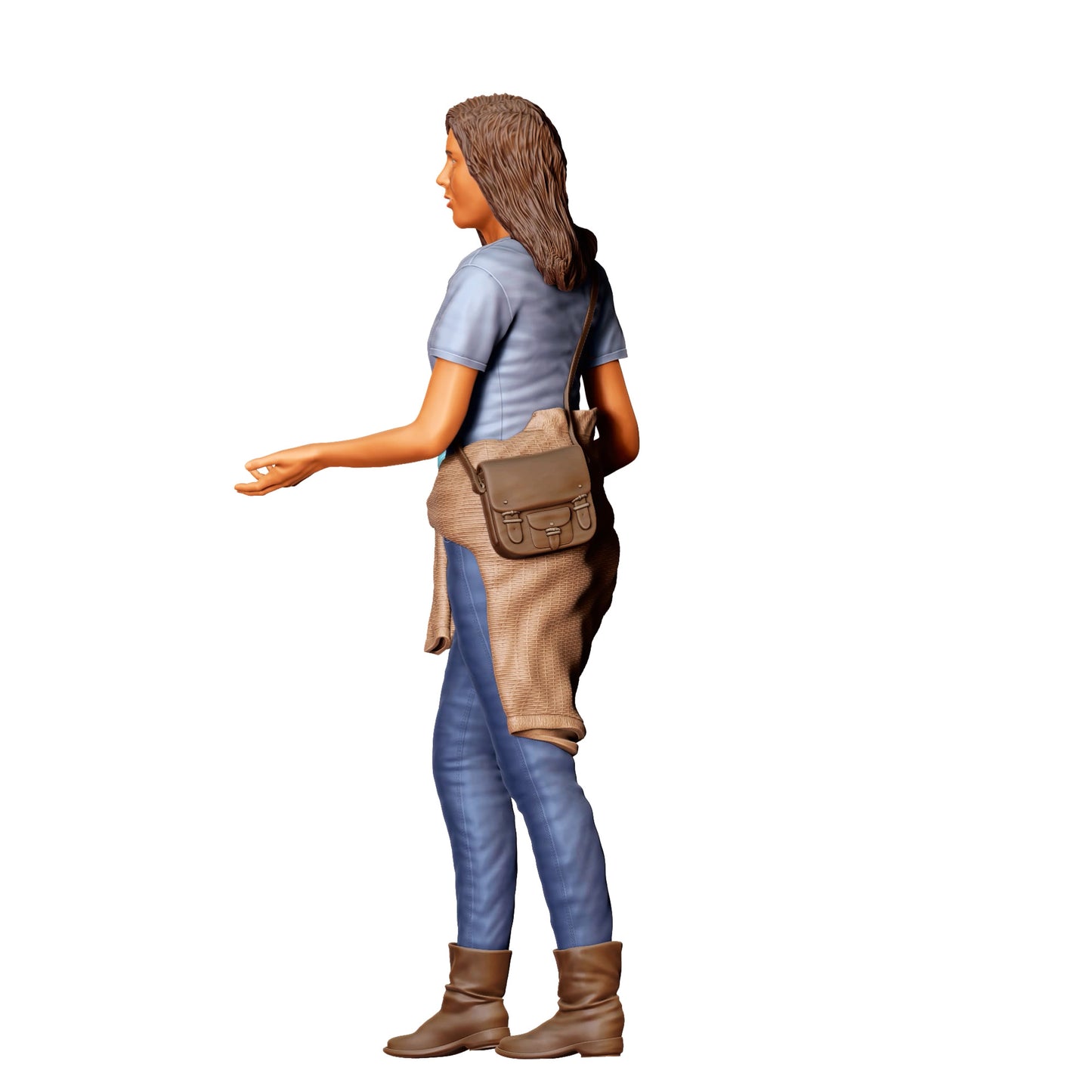 Diorama Modellbau Produktfoto 0: Frau mit Wasserflasche – Figur in sportlicher Freizeitkleidung und Tasche (Ref. Nr. 421)