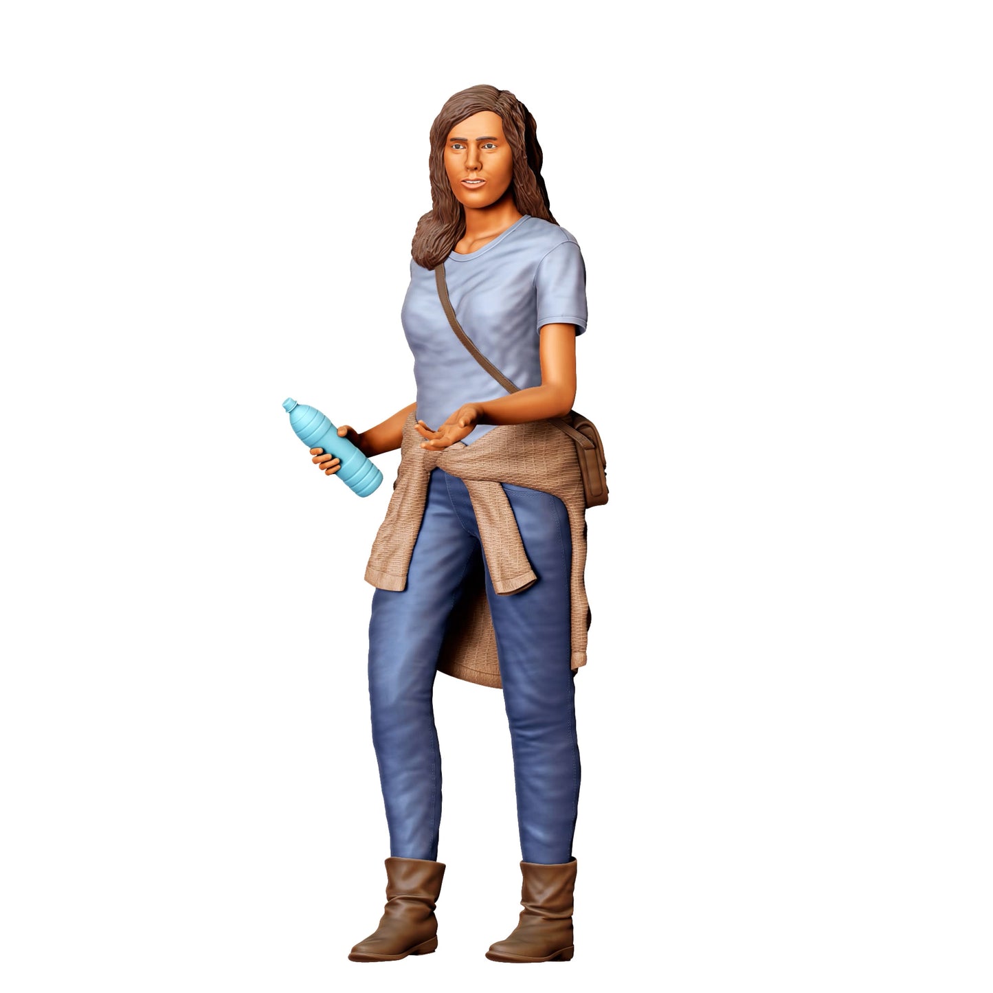 Diorama Modellbau Produktfoto 0: Frau mit Wasserflasche – Figur in sportlicher Freizeitkleidung und Tasche (Ref. Nr. 421)