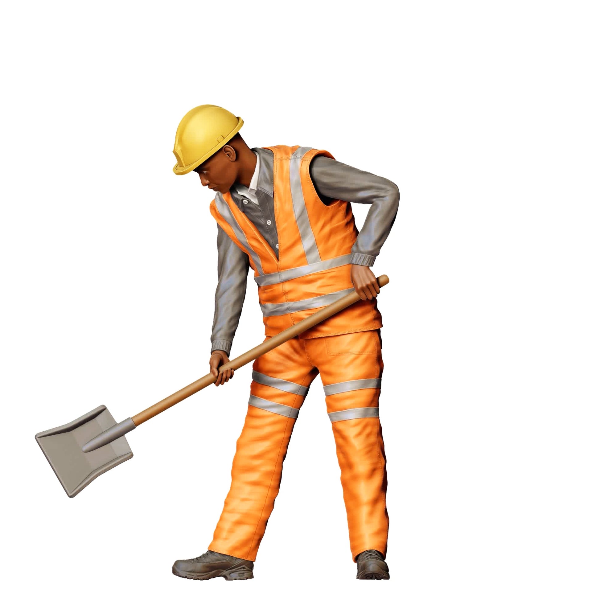 Photo de produit de modélisme diorama 0 : Ouvrier sur la voie avec une pelle - Ferroviaire / Ouvrier du bâtiment C (Réf. n° 389)