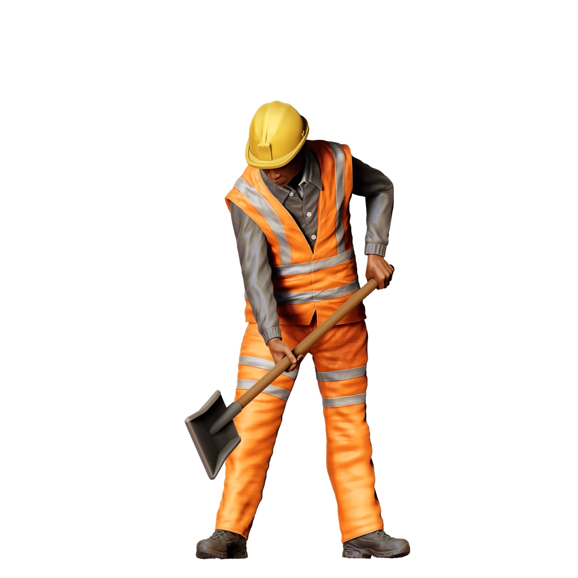 Photo de produit de modélisme diorama 0 : Ouvrier sur la voie avec une pelle - Ferroviaire / Ouvrier du bâtiment C (Réf. n° 389)