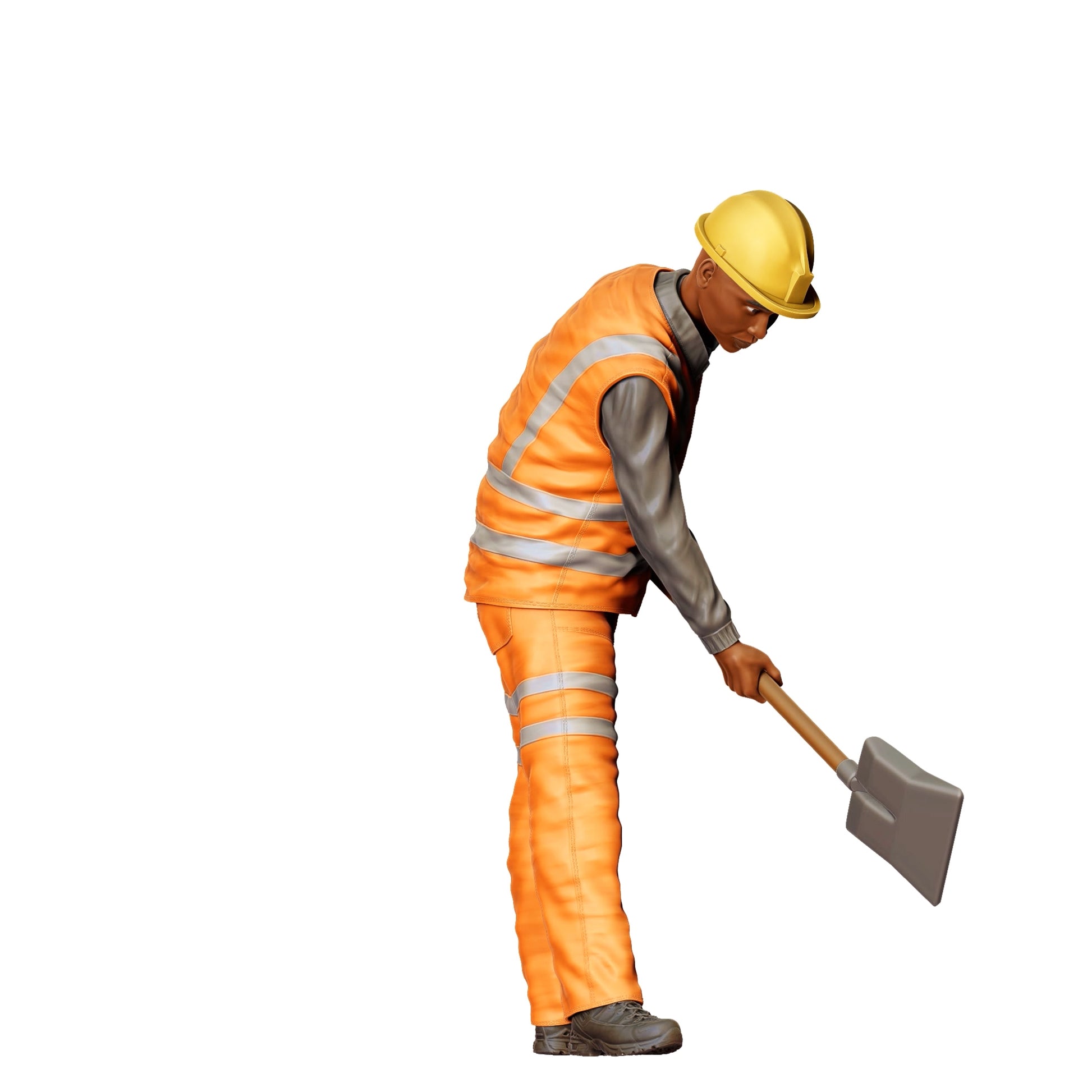 Photo de produit de modélisme diorama 0 : Ouvrier sur la voie avec une pelle - Ferroviaire / Ouvrier du bâtiment C (Réf. n° 389)