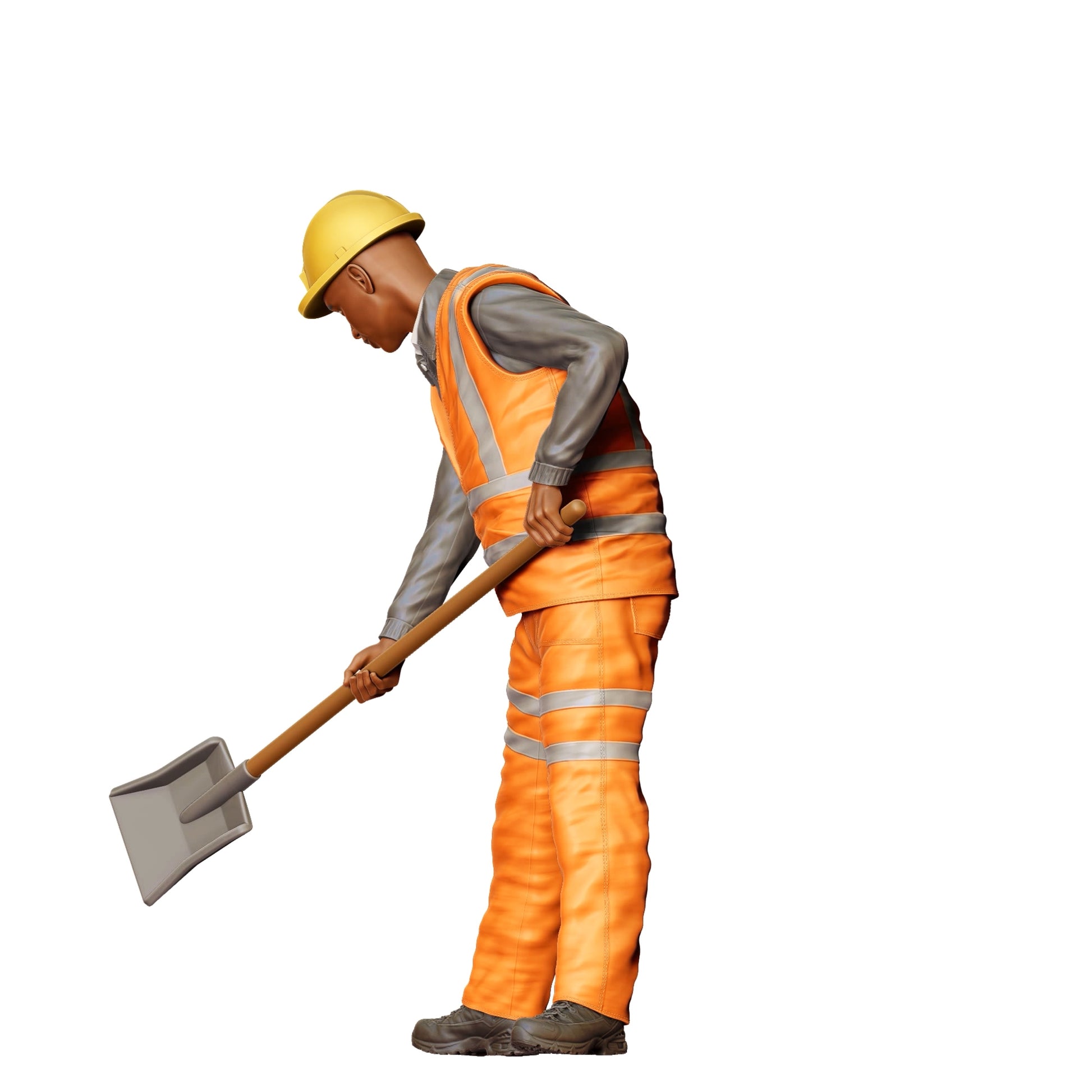 Photo de produit de modélisme diorama 0 : Ouvrier sur la voie avec une pelle - Ferroviaire / Ouvrier du bâtiment C (Réf. n° 389)