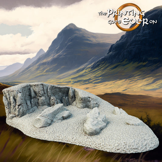 Photo de produit Tabletop 28mm The Printing Goes Ever On (TPGEO) 0 : Terrain de colline type D - Élévation douce dans un paysage herbeux - Rochers