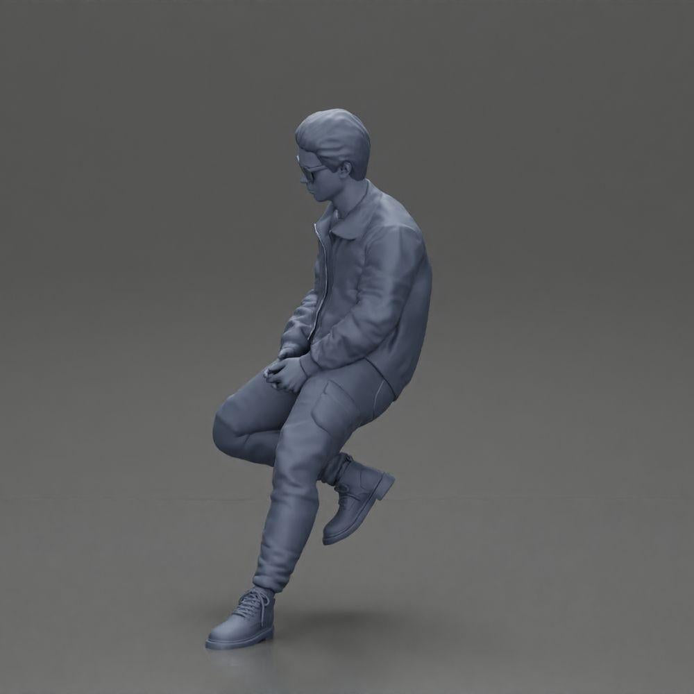 Diorama modélisme photo produit 11 : Figurine diorama : Homme assis dans une voiture, veste et lunettes de soleil (Ref Nr. A107)