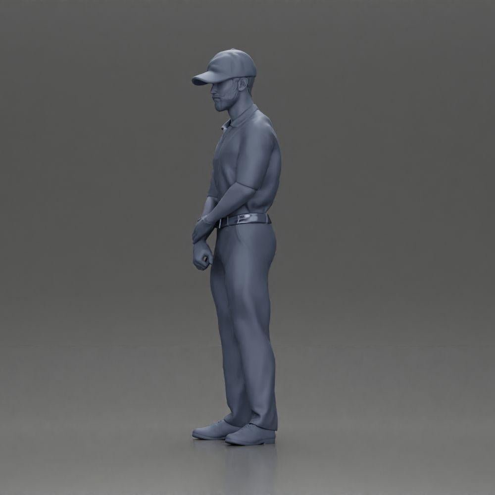 Diorama Modélisme Photo Produit 20 : Figurine Diorama : Miniature Golfeur debout avec casquette, gant et club de golf - Figurine de diorama (Ref Nr. A143)