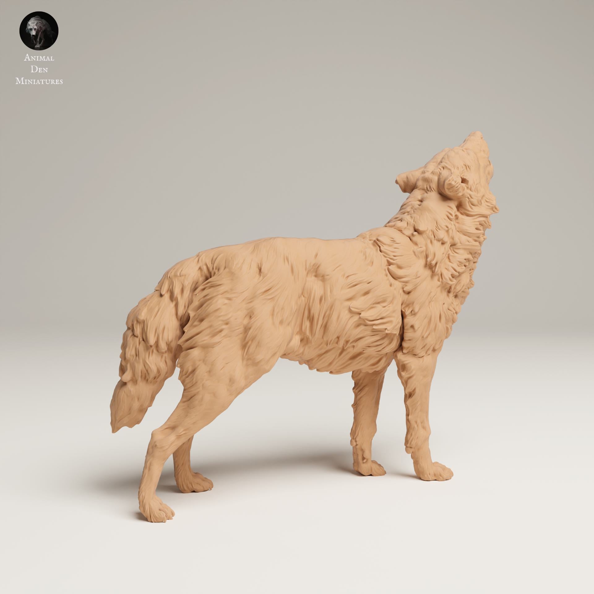 Photo de produit Figurine animale Diorama, modélisme : 0 : Figurine d'animal sauvage : loup gris hurlant (Ref 25_06_07)