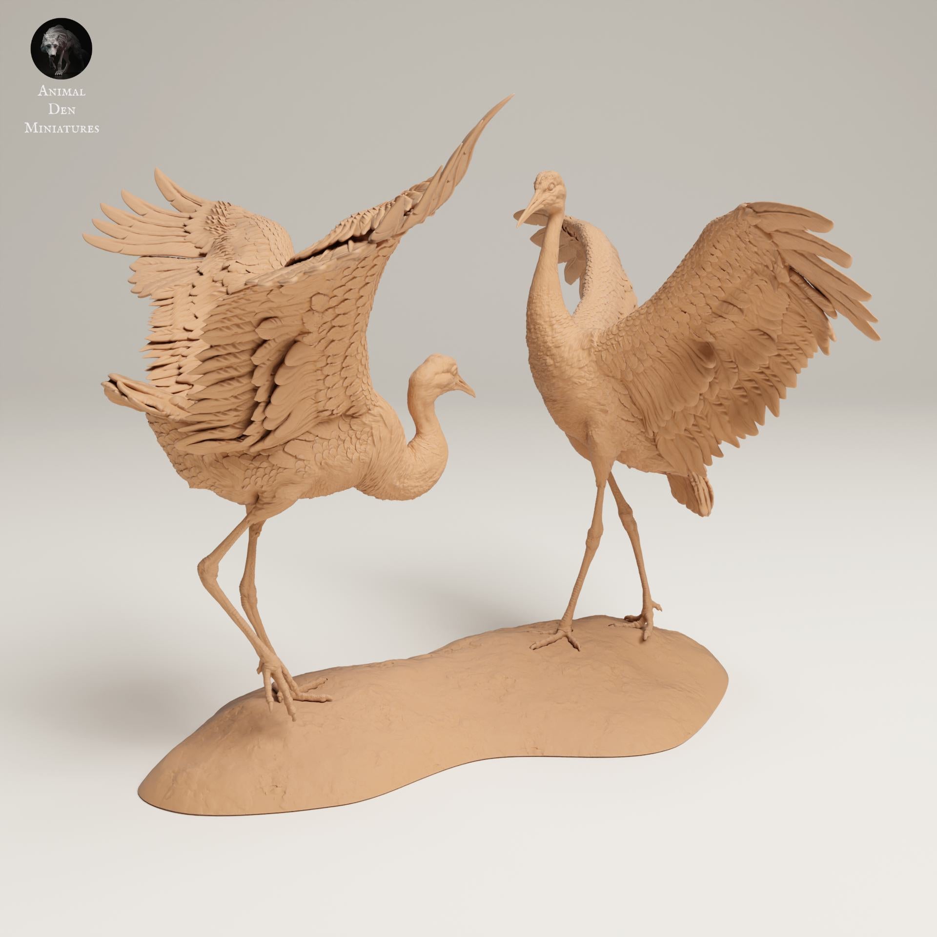 Photo de produit Figurine animale diorama, modélisme : 0 : Figurine d'animal sauvage : Grues du Canada dansantes – Grandes grues de sable (Ref 25_06_10)