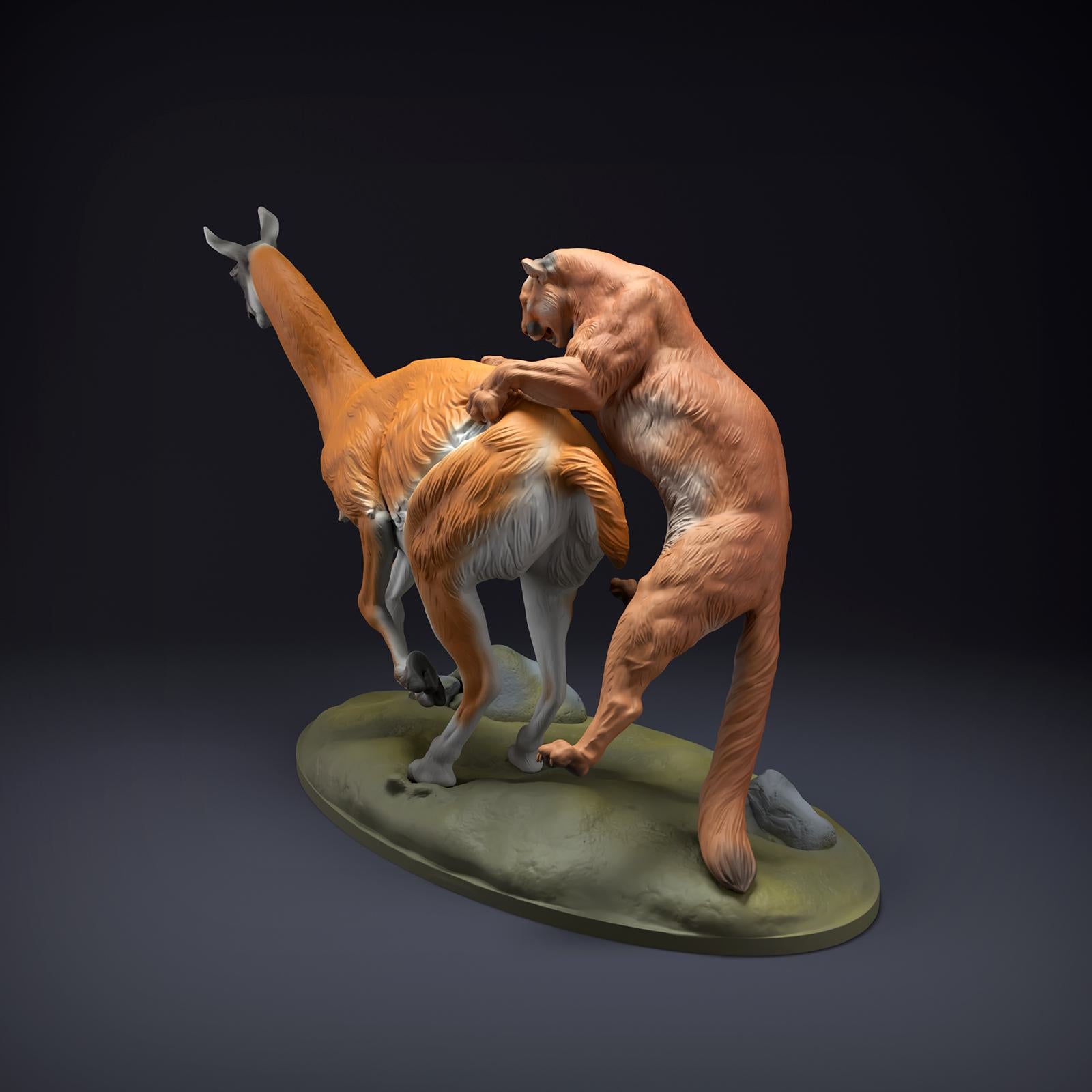 Photo de produit Figurine animale diorama, modélisme : 0 : Figurine de faune : Puma chassant un Guanaco (Réf 01_01_51)
