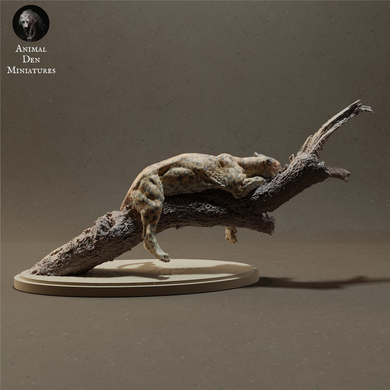 Photo de produit Figurine d'animal Diorama, Modélisme : 0 : Figurine de faune : Léopard africain sur arbre (Ref 01_01_46)