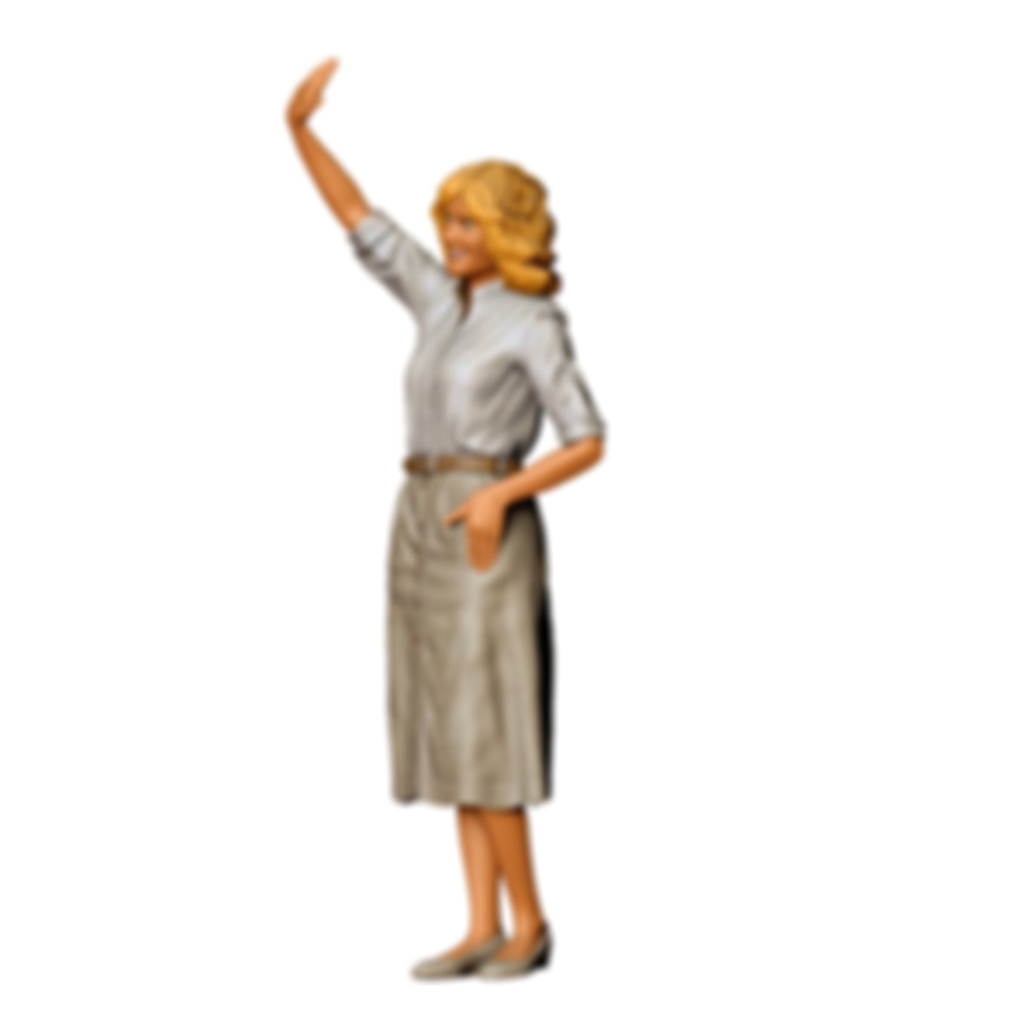 3DP Miniatures 3: Stehende Figur: Frau mit erhobener Hand zum Gruß & Hand in Tasche (Ref. Nr. 506)