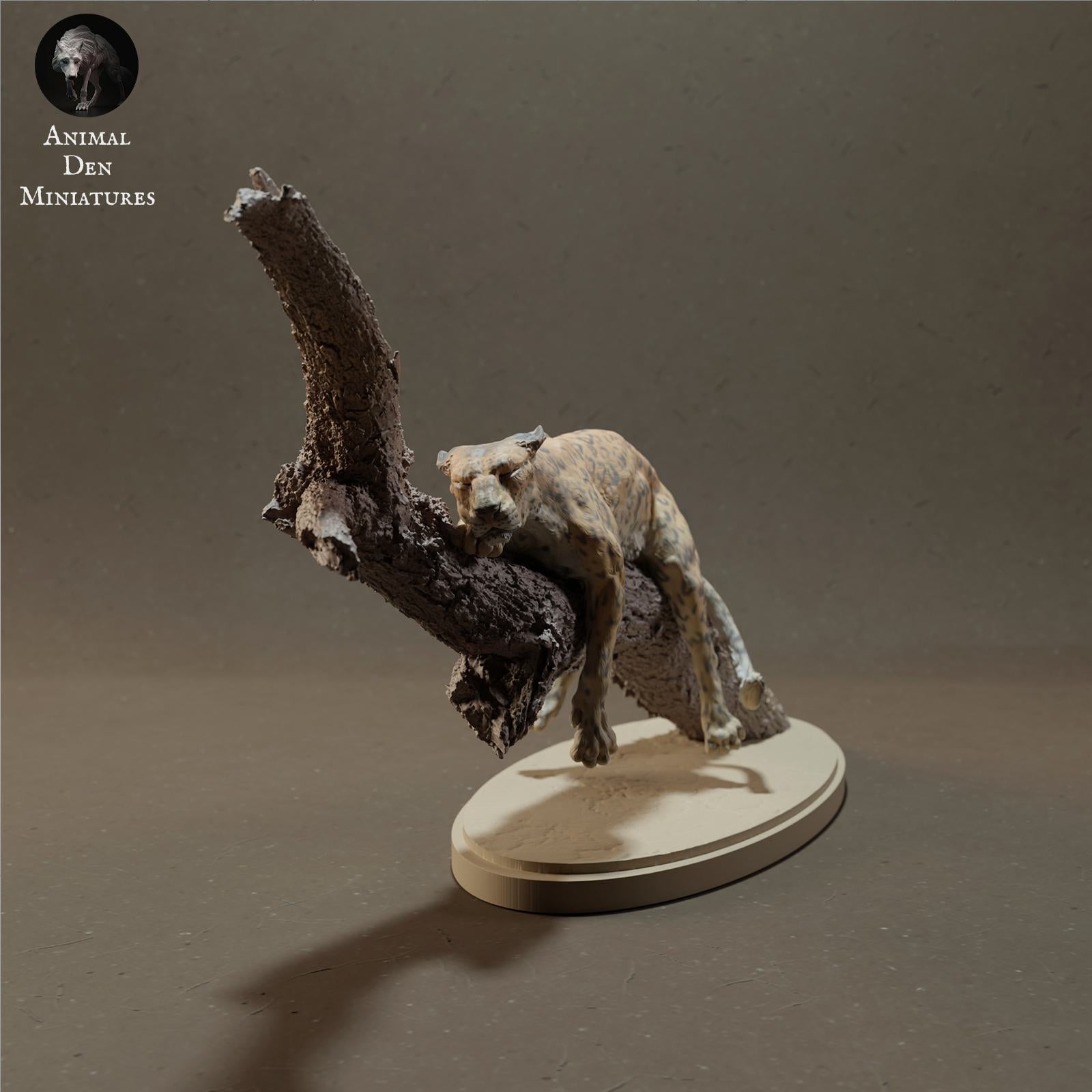 Photo de produit Figurine d'animal Diorama, Modélisme : 0 : Figurine de faune : Léopard africain sur arbre (Ref 01_01_46)