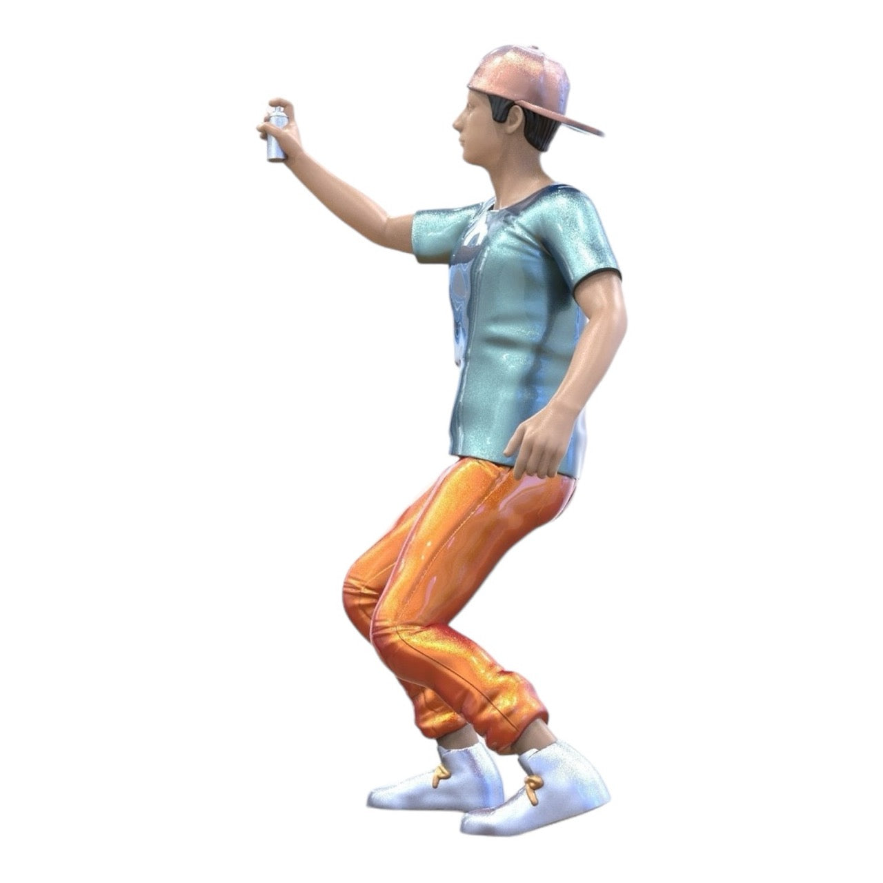 Image du produit 6 sur 6 : Figurine miniature : Teenage Sprayer - Jeune homme avec casquette et bombe aérosol de graffitis (n° 288)