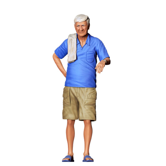 Diorama modélisme photo produit 0 : Hommes adossés à une voiture - Homme 3 (Réf. n° 342)