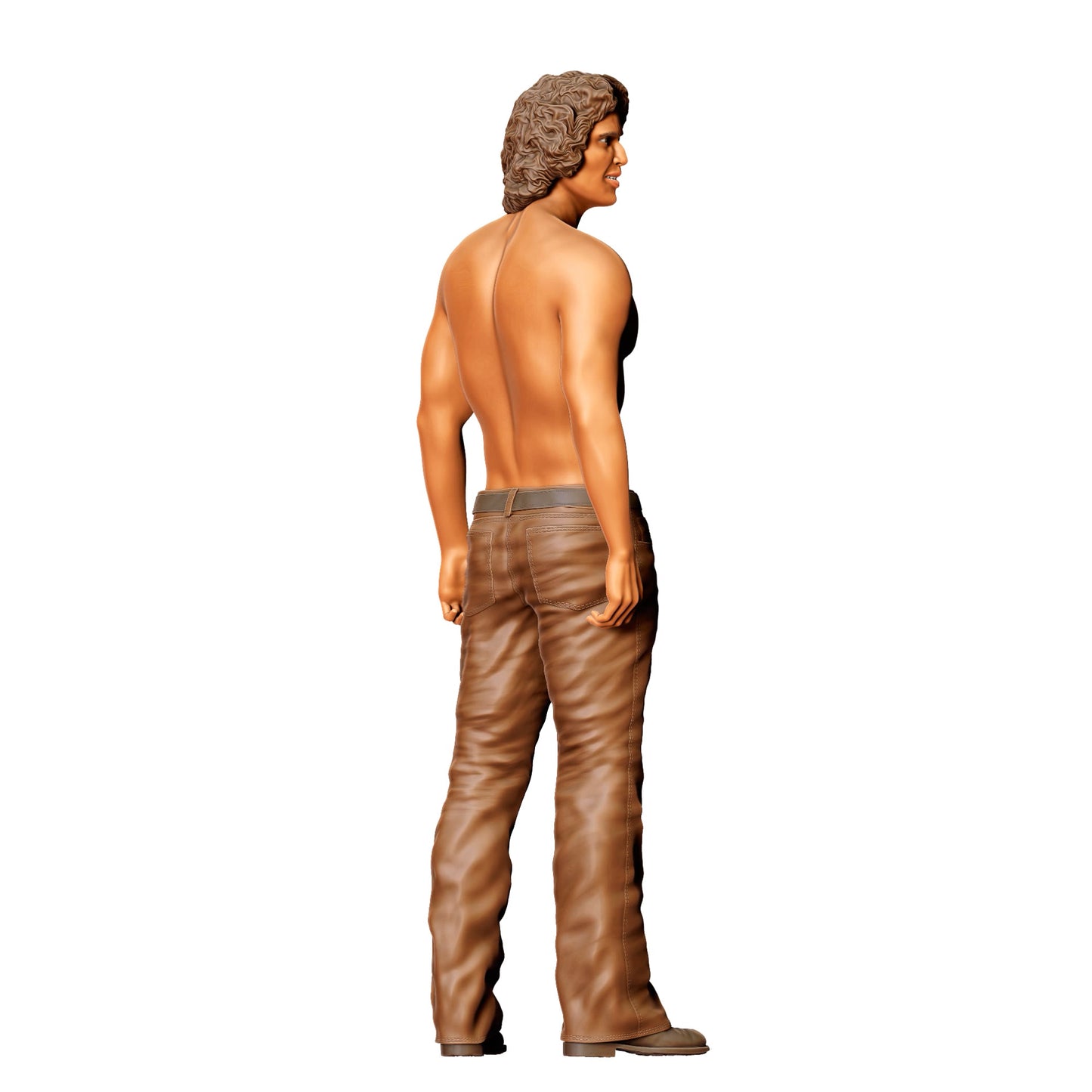Diorama Modellbau Produktfoto 0: Oberkörperfreier Mann mit Locken – Figur in weiter Hose und entspannter Haltung (Ref. Nr. 425)