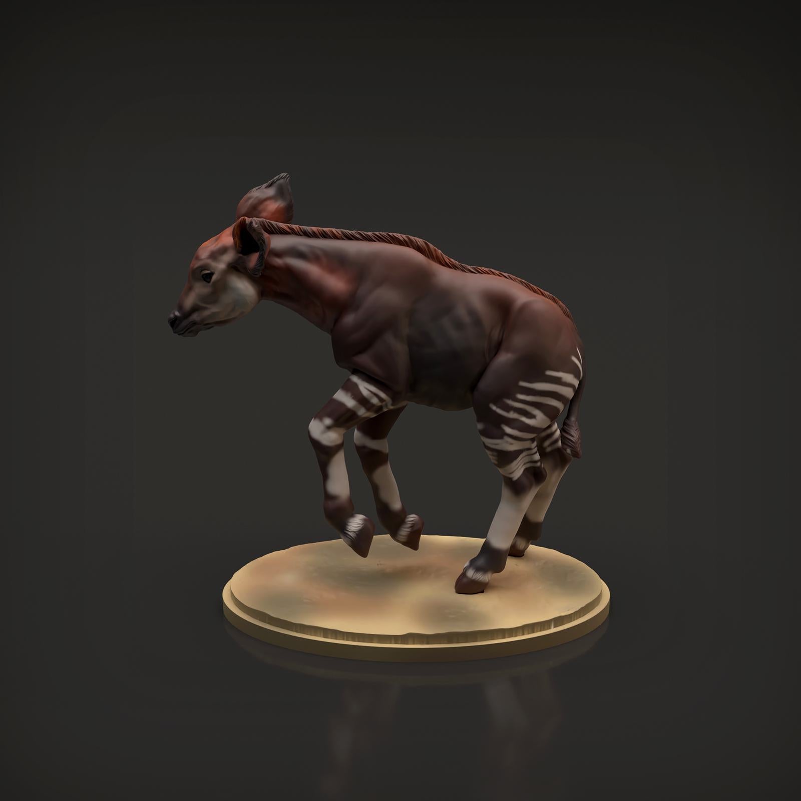 Photo de produit Figurine d'animal Diorama, Modélisme : 0 : Figurine d'animal de savane : Veau Okapi (Réf 01_01_52)