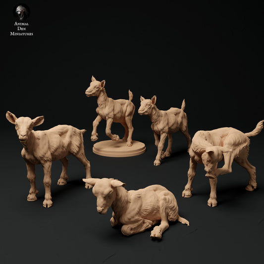 Photo de produit Figurine animale Diorama, modélisme : 0 : Chevreaux de montagne / Agneaux de chèvre (5 pièces)
