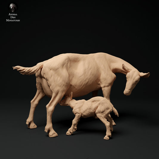 Photo de produit figurine animale diorama, modélisme : 0 : Chèvre des Alpes avec chevreau