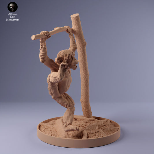 Photo de produit Figurine d'animal Diorama, modélisme : 0 : Jeune chimpanzé suspendu à une branche : Animaux d'Afrique
