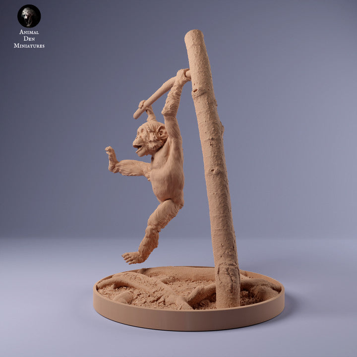 Photo de produit Figurine d'animal Diorama, modélisme : 0 : Jeune chimpanzé suspendu à une branche : Animaux d'Afrique