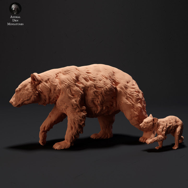 Photo de produit Figurine animale diorama, modélisme : 0 : Ours noir avec ourson : Animaux du Nord