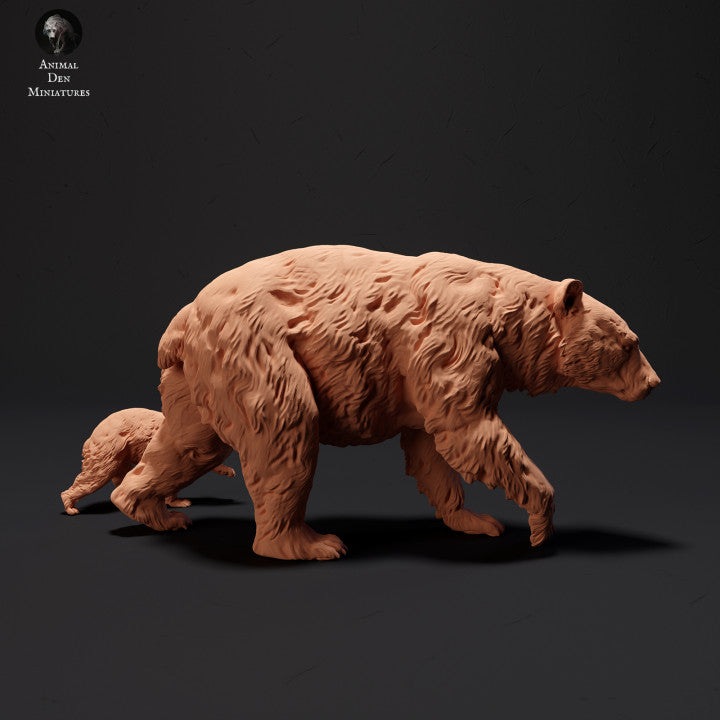 Photo de produit Figurine animale diorama, modélisme : 0 : Ours noir avec ourson : Animaux du Nord