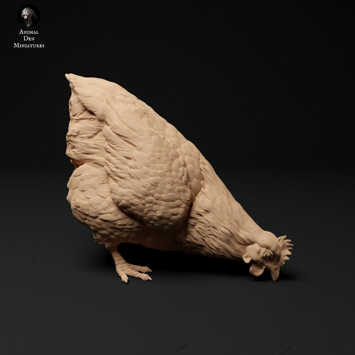 Photo de produit Figurine d'animal Diorama, modélisme : 0 : Figurines d'animaux de ferme : 3 poules - en train de manger, assises et courant