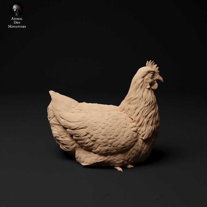 Photo de produit Figurine d'animal Diorama, modélisme : 0 : Figurines d'animaux de ferme : 3 poules - en train de manger, assises et courant