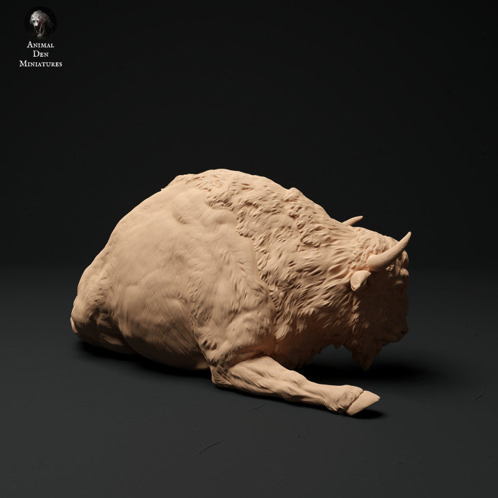 Photo de produit Figurine animale Diorama, modélisme : 0 : Vache bison couchée : Animaux d'Europe