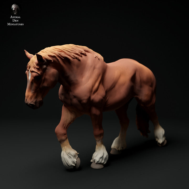 Photo de produit Figurine d'animal Diorama, modélisme : 0 : Figurine d'animal de ferme : cheval marchant, jument - Suffolk Punch