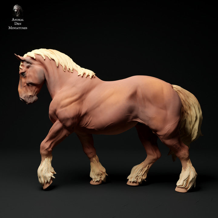 Photo produit figurine animale diorama, modélisme : 0 : Figurine animale de ferme : cheval au trot - Suffolk Punch