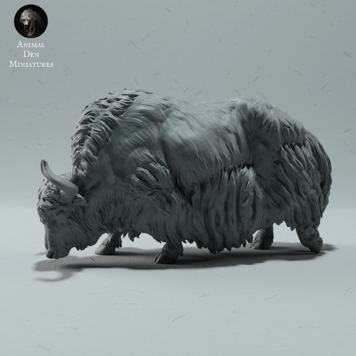 Photo du produit figurine animale Animal Den Miniatures 4 : figurine d’animal sauvage : yak sauvage de l’Himalaya - broutant (23_01_10)
