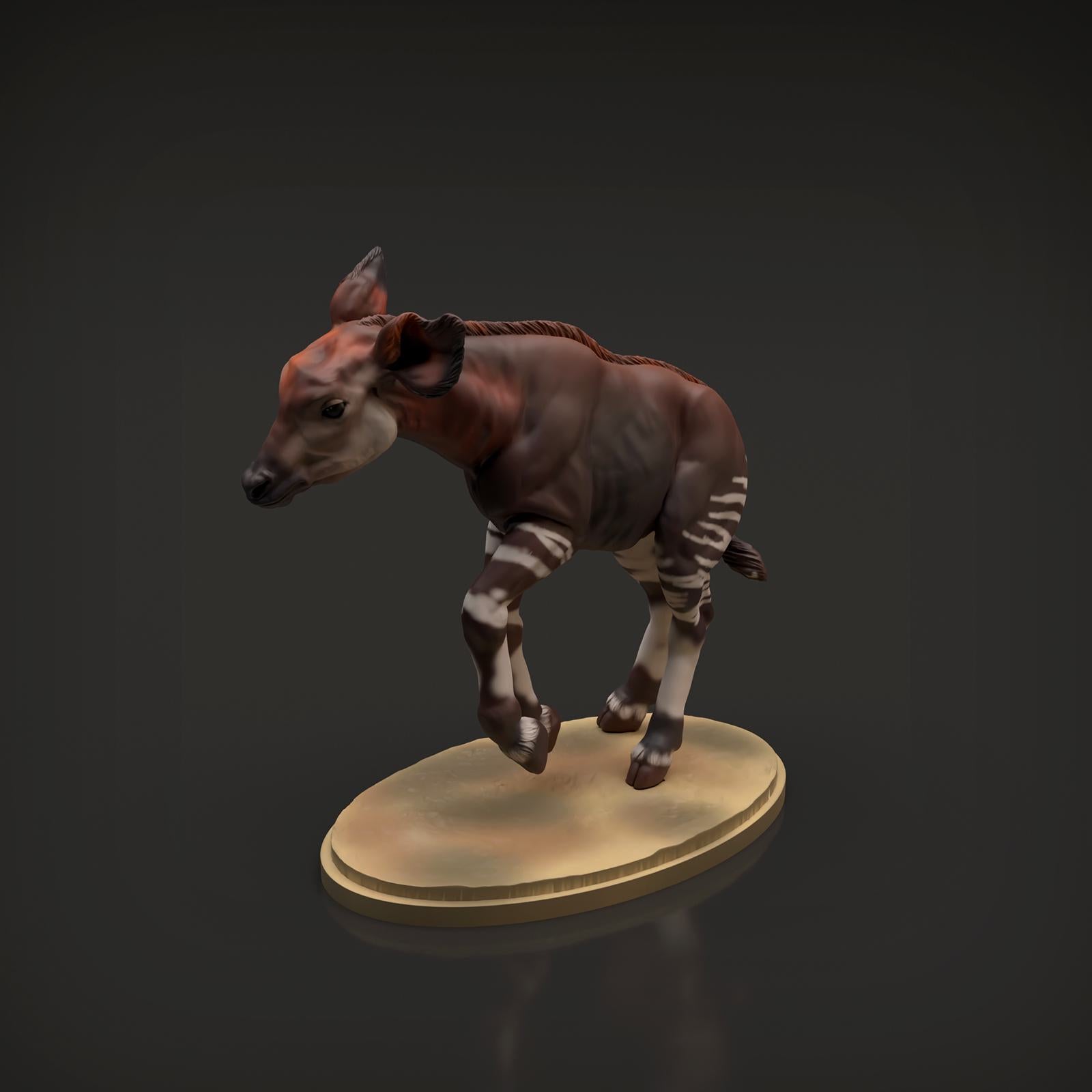Photo de produit Figurine d'animal Diorama, Modélisme : 0 : Figurine d'animal de savane : Veau Okapi (Réf 01_01_52)