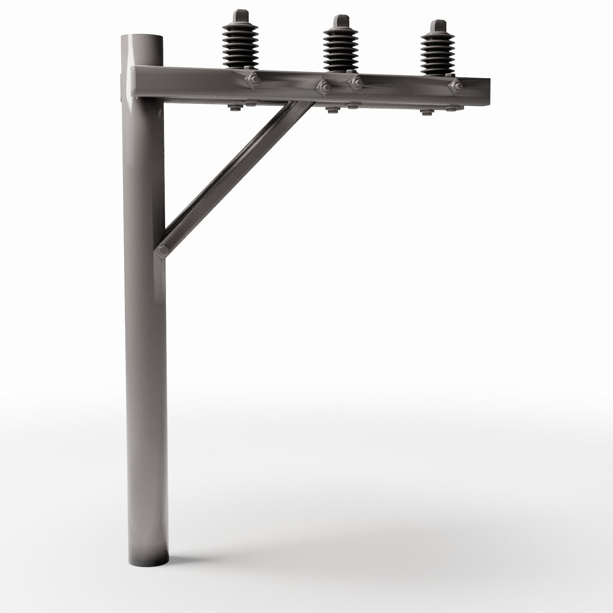 Photo produit pour diorama et modélisme 3 : Infrastructure de diorama : poteau électrique avec 3 isolateurs (Ref. 933D)