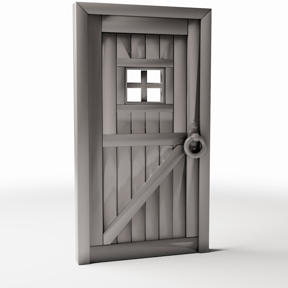 Photo produit pour diorama et modélisme 3 : Bâtiment de diorama : porte rustique en bois avec fenêtre (Ref. 964D)