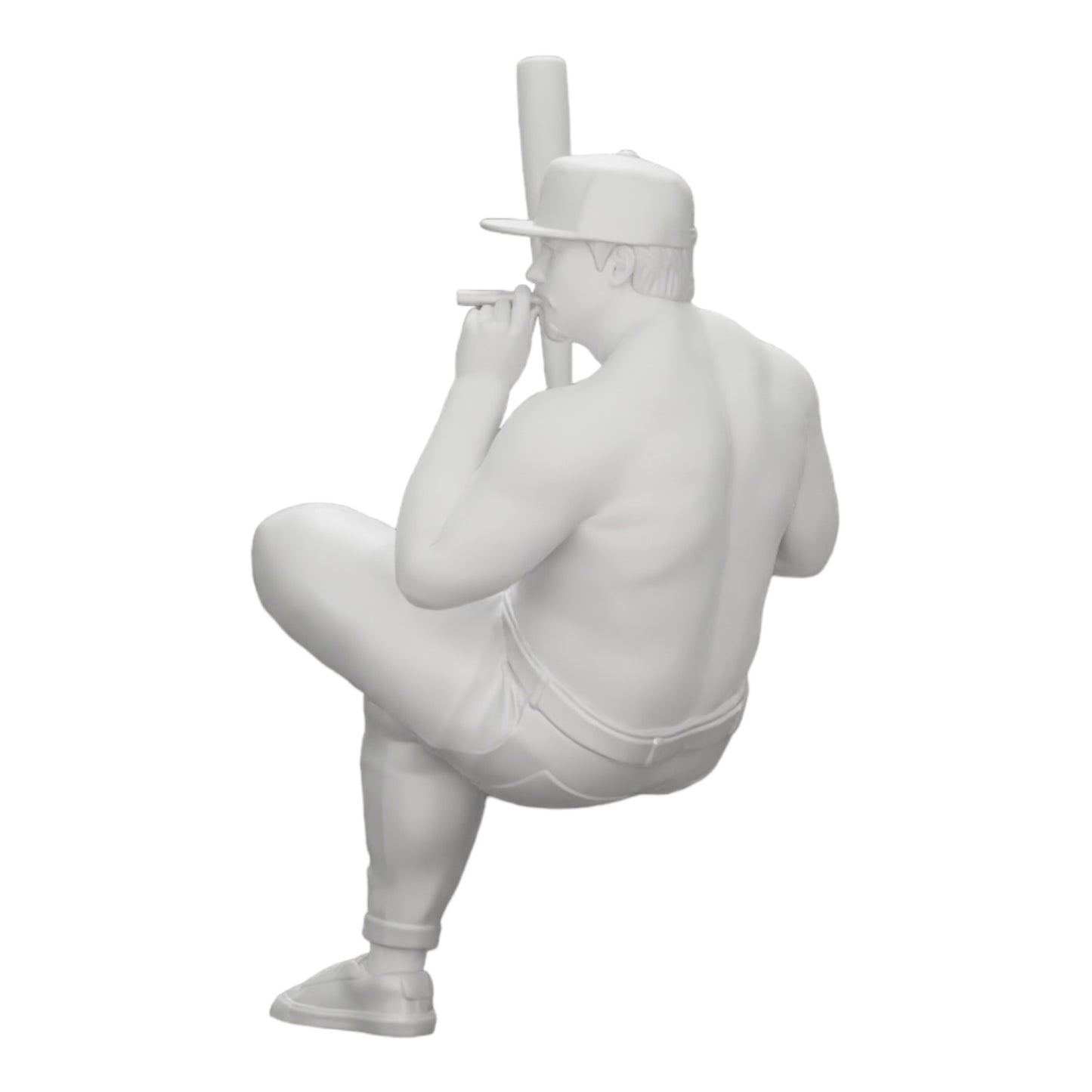 Diorama Modellbau Produktfoto 0: Sitzender Gangster mit Mütze und Baseballschläger raucht (Ref Nr. A4)