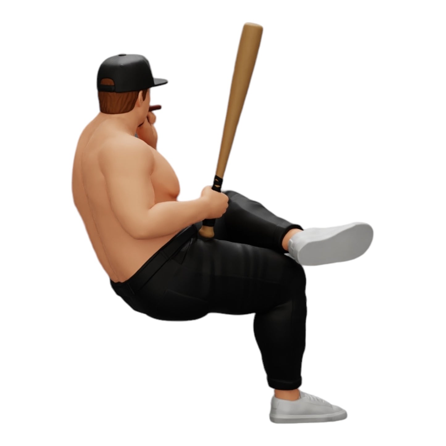 Diorama Modellbau Produktfoto 0: Sitzender Gangster mit Mütze und Baseballschläger raucht (Ref Nr. A4)