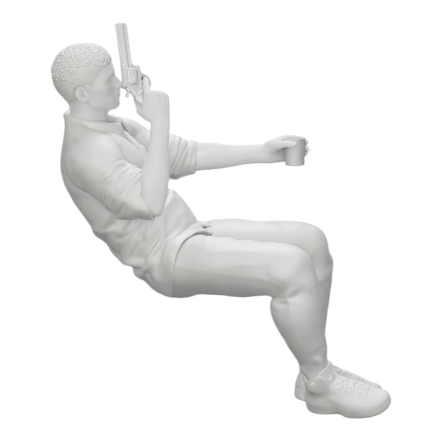 Modèle de diorama photo de produit 0 : Gangster assis avec un verre de whisky et une arme à la table de poker (Réf n° A5)