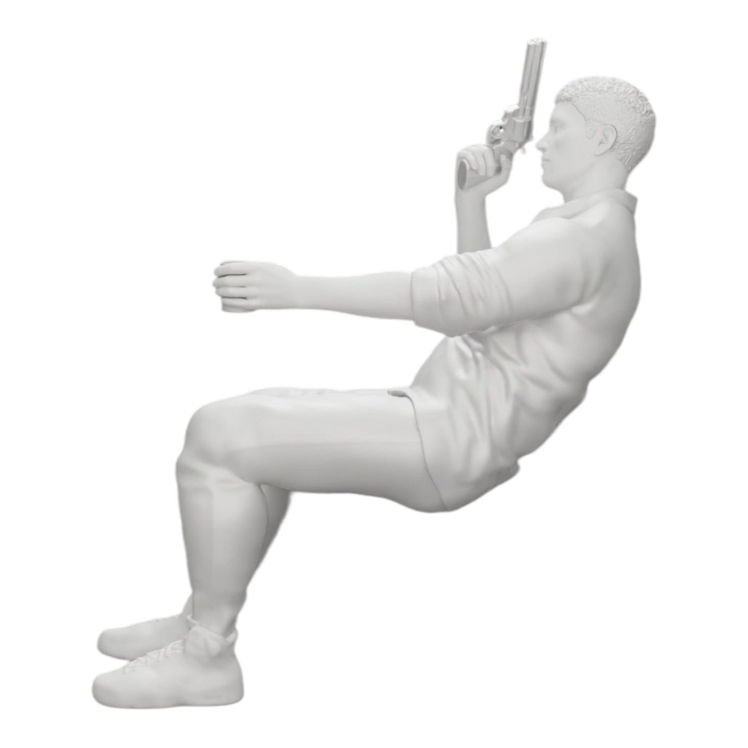 Modèle de diorama photo de produit 0 : Gangster assis avec un verre de whisky et une arme à la table de poker (Réf n° A5)