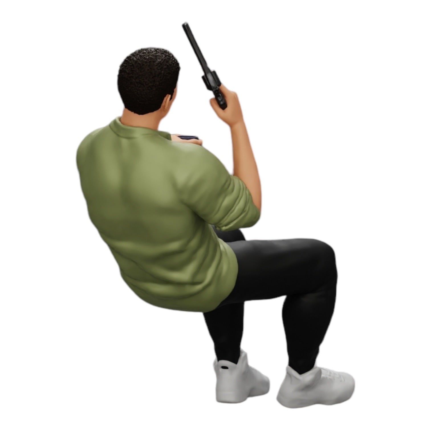 Modèle de diorama photo de produit 0 : Gangster assis avec un verre de whisky et une arme à la table de poker (Réf n° A5)