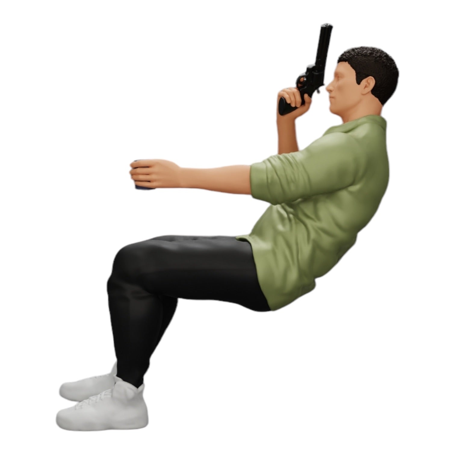 Modèle de diorama photo de produit 0 : Gangster assis avec un verre de whisky et une arme à la table de poker (Réf n° A5)