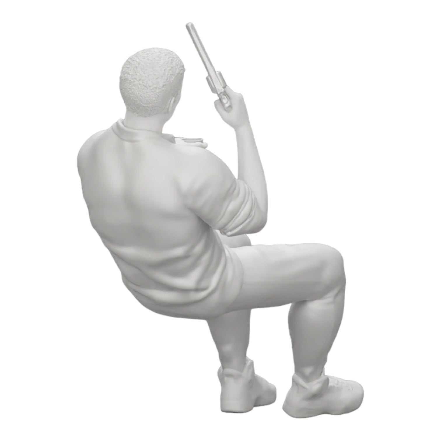 Modèle de diorama photo de produit 0 : Gangster assis avec un verre de whisky et une arme à la table de poker (Réf n° A5)