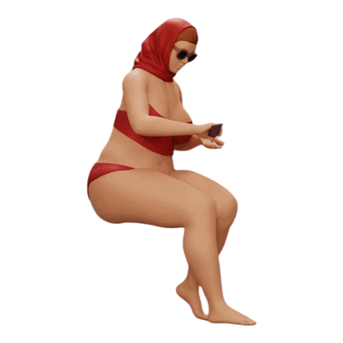 Diorama modélisme photo produit 0 : Femme sexy en bikini et lunettes de soleil avec crème solaire à la plage (Réf n° A9)