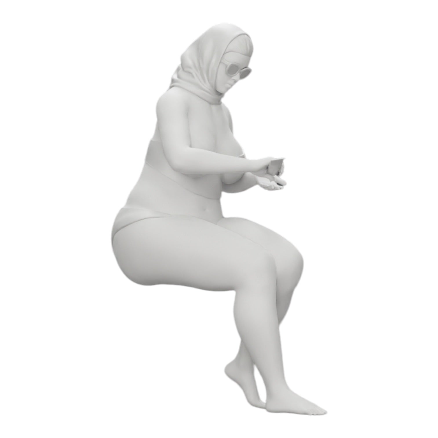 Diorama modélisme photo produit 0 : Femme sexy en bikini et lunettes de soleil avec crème solaire à la plage (Réf n° A9)