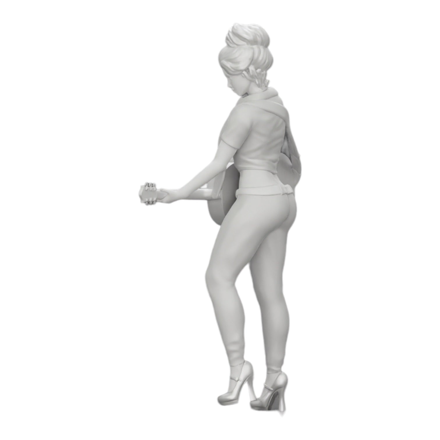 Photo de produit de modélisme diorama 0 : Jeune femme/musicienne sur scène jouant de la guitare acoustique (Réf n° A13)