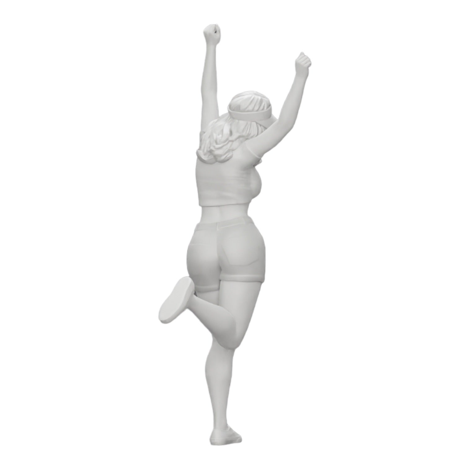 Photo de produit de modélisme diorama 0 : Fille joyeuse en mini-tee-shirt et casquette de tennis applaudit (Réf n° A14)