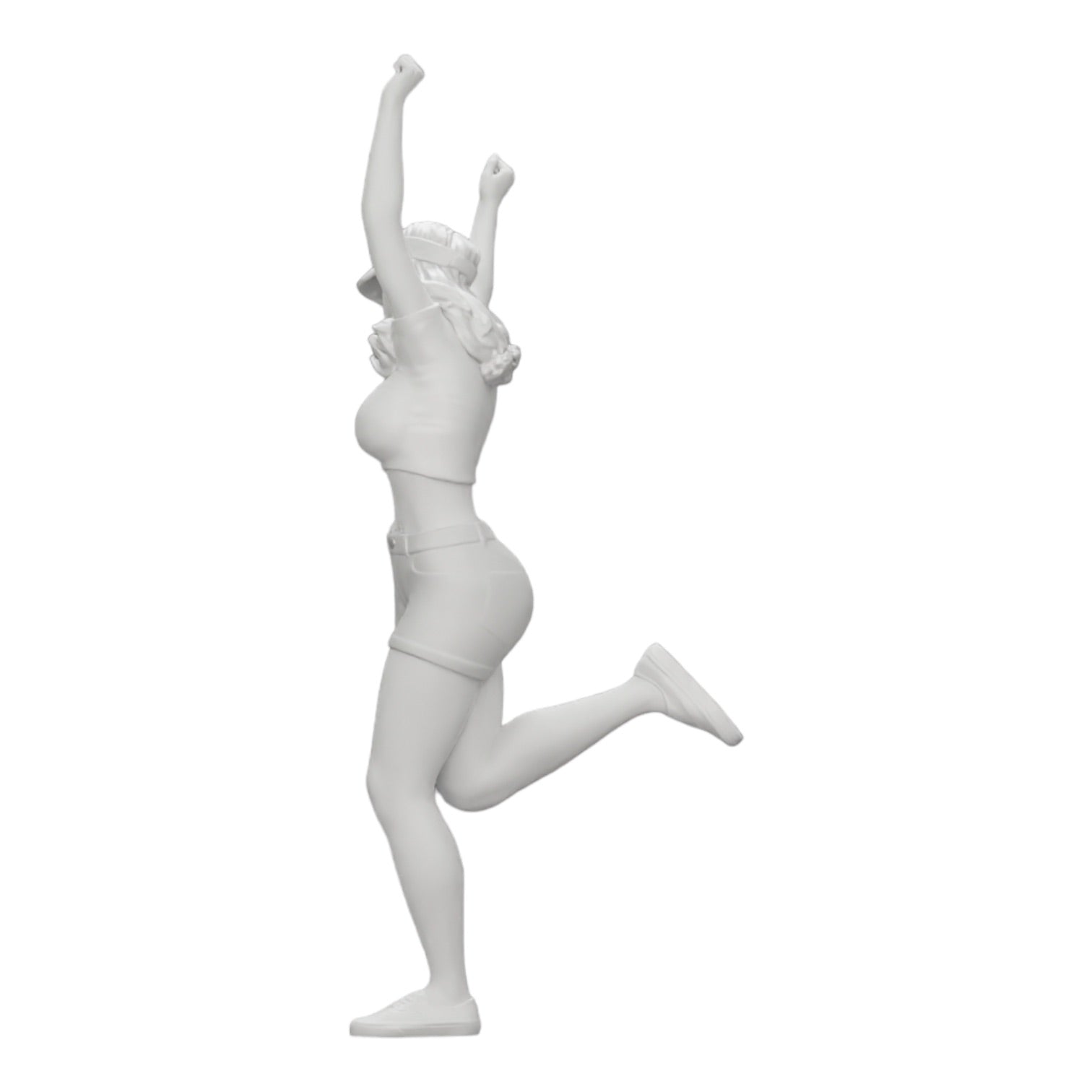 Photo de produit de modélisme diorama 0 : Fille joyeuse en mini-tee-shirt et casquette de tennis applaudit (Réf n° A14)